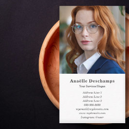 Affärskortet Enkelt Anpassningsbar Foto-Lodrät Visitkort