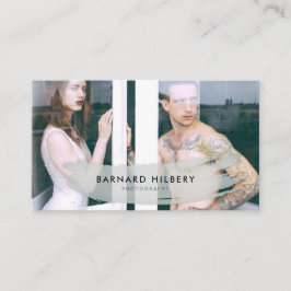 Affärskortet Enkelt fotoper Grått-penseldrag Visitkort