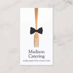 Affärskortet Event Caterer Guld Fork Black Tie Visitkort