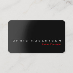 Affärskortet Event Planner Black Grått Red Snyggt Visitkort