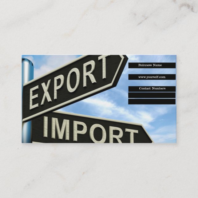 Affärskortet Exportera Importera Visitkort (Framsida)