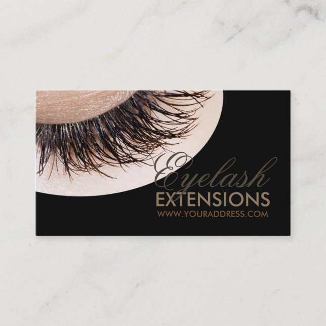 Affärskortet Eyelash Extensions Black Luxury Visitkort (Framsida)