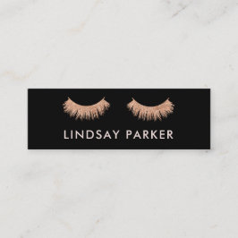 Affärskortet Eyelash Makeup Artist Black Mini Mini Visitkort