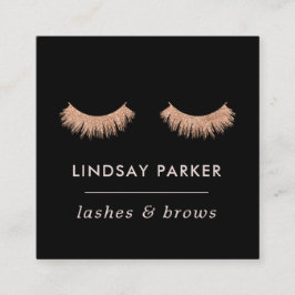 Affärskortet Eyelash Makeup Artist Ro Guld Fyrkantigt Visitkort