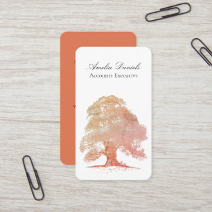 Affärskortet Fall Oak Träd Illustration Visitkort