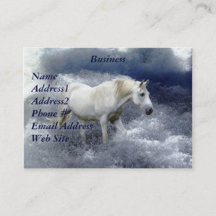 Affärskortet Fantasy White Horse & Ocean Surfa Visitkort
