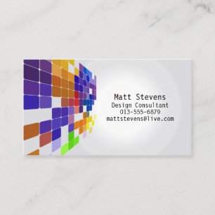 Affärskortet Färg Tile Grid Violet Brown Visitkort