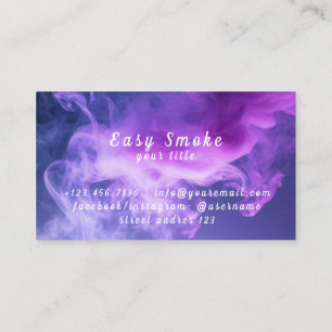 Affärskortet Färglöst Lila Rök Vape Shop Visitkort