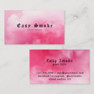 Affärskortet Färglöst Rosa Rök Vape Shop Visitkort