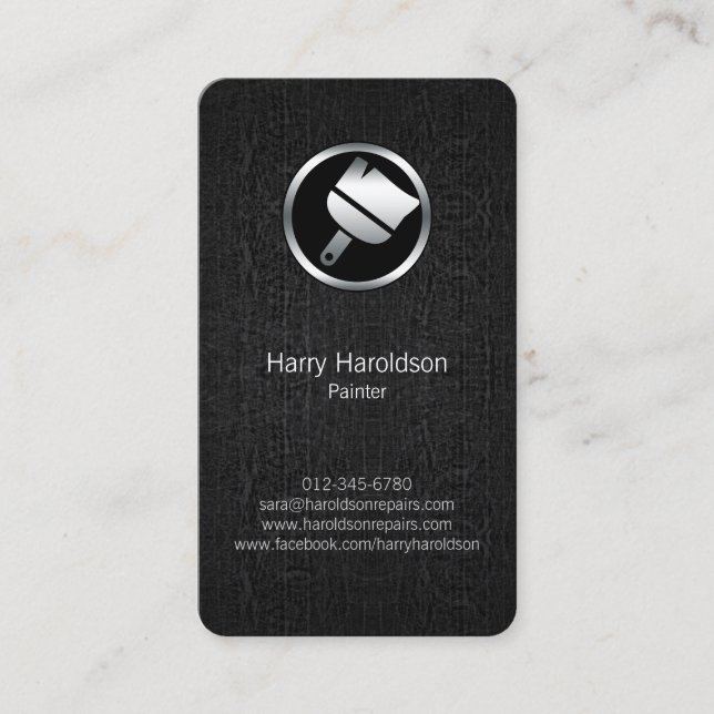 Affärskortet Färgpenselikkonen Grunge Painter Visitkort (Framsida)