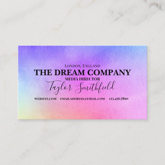Affärskortet Färgtyp för vattenfärg Visitkort (Framsida)