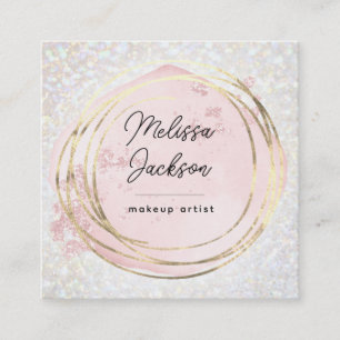 AFFÄRSKORTET FAUX glitter decor Square Fyrkantigt Visitkort