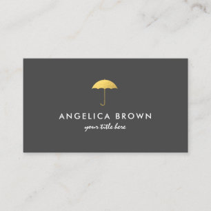 Affärskortet Faux Gold Foil Parbrella Visitkort