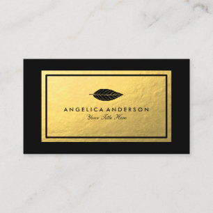 Affärskortet Faux Gold Foil Ram Black Löv Visitkort