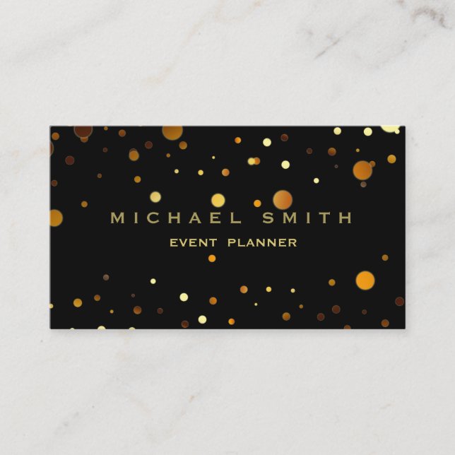 Affärskortet Faux Gold Foil Subtle Glitter Black Visitkort (Framsida)