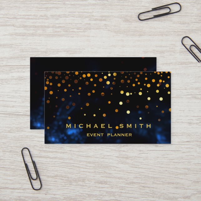 Affärskortet Faux Gold Foil Subtle Glitter Visitkort (Fram/Back In Situ)