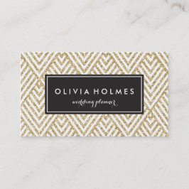 Affärskortet Faux Guld Glitter Chevron Mönster Visitkort