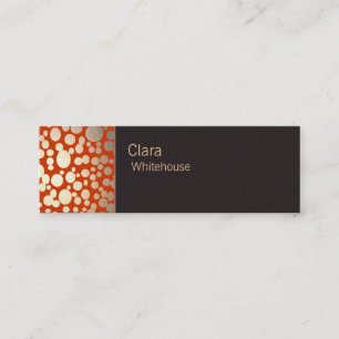 Affärskortet Faux Guld Löv Circle Mönster Orange Mini Visitkort