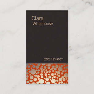 Affärskortet Faux Guld Löv Circle Mönster Orange Visitkort