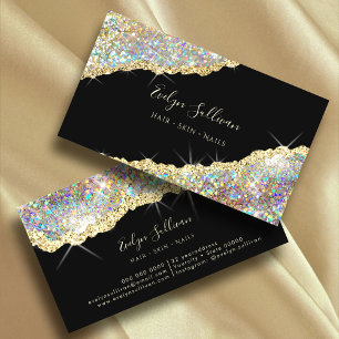 Affärskortet Faux Holografiska Glitter Visitkort