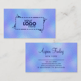 Affärskortet Faux Iridescent Foil Elegant Logotyp Visitkort