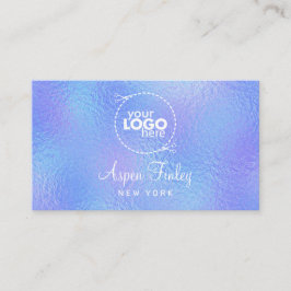 Affärskortet Faux Iridescent Foil Elegant Logotyp Visitkort