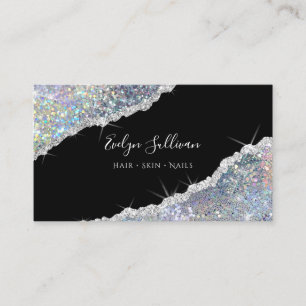 Affärskortet Faux Iridescent Glitter Sequin Visitkort