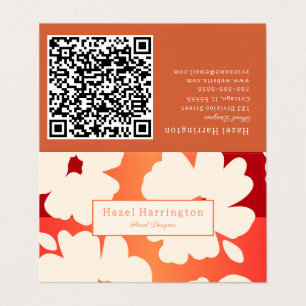 Affärskortet Fet Blommigt med QR-kod, mappat Visitkort