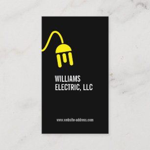 AFFÄRSKORTET FET GULT ELECTRICIAN LOGOTYP MODERN VISITKORT
