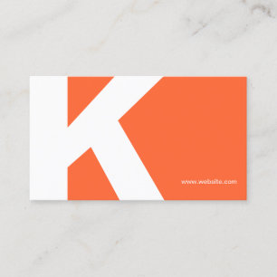 Affärskortet Fet initial monogram Orange Visitkort