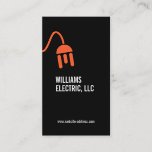 AFFÄRSKORTET FET ORANGE ELECTRICIAN LOGOTYP MODERN VISITKORT