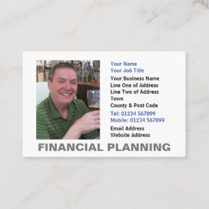 Affärskortet Finansiell planering - foto Visitkort