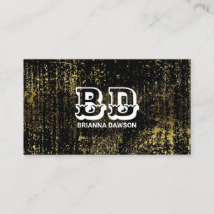 Affärskortet Finare Monogram Script Guld Grunge Visitkort