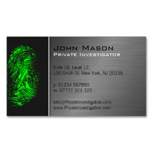Affärskortet Fingerprint Private Investigator Magnetiska Visitkort