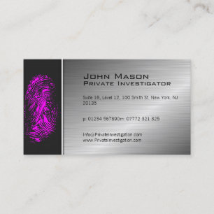Affärskortet Fingerprint Private Investigator Visitkort
