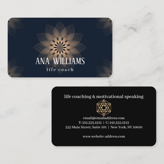 Affärskortet Fire mandala-livslärare Visitkort (Fram/baksida)