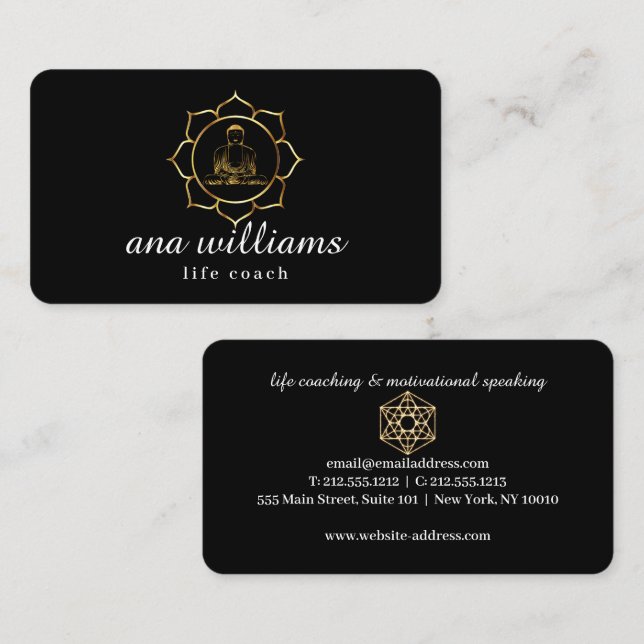 Affärskortet Fire mandala-livslärare Visitkort (Fram/baksida)