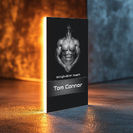 Affärskortet Fitness BodyBuilder Coach Black Visitkort