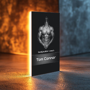 Affärskortet Fitness BodyBuilder Coach Black Visitkort