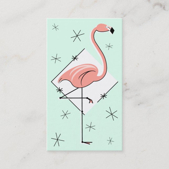 Affärskortet Flamingo Aqua Diamond Visitkort (Framsida)