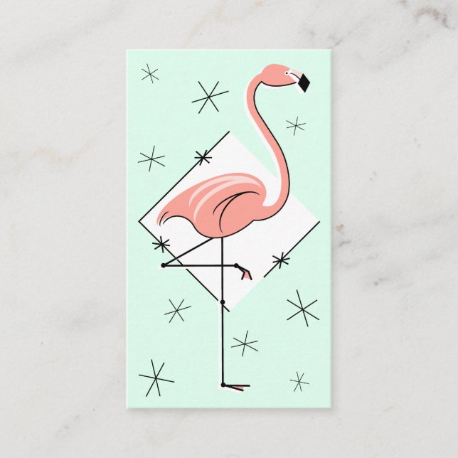 Affärskortet Flamingo Aqua Diamond Visitkort (Framsida)