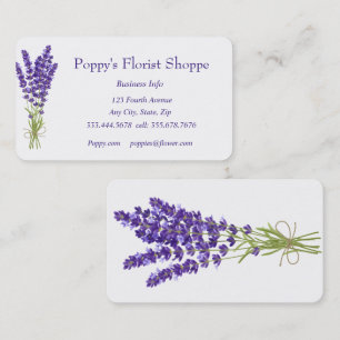 Affärskortet Florist Flowers Lavender Plants Shop Visitkort