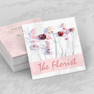 Affärskortet Florist Professionell Square Fyrkantigt Visitkort