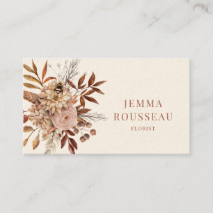 Affärskortet Florist Rustic Boho Blommigt Visitkort