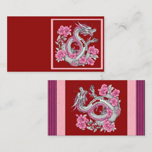 Affärskortet Flower Dragon Visitkort (Fram/baksida)