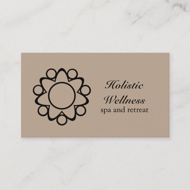 Affärskortet Flower, fredligt, latte Visitkort (Framsida)