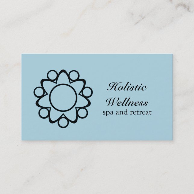 Affärskortet Flower, fredligt, ljusblå Visitkort (Framsida)