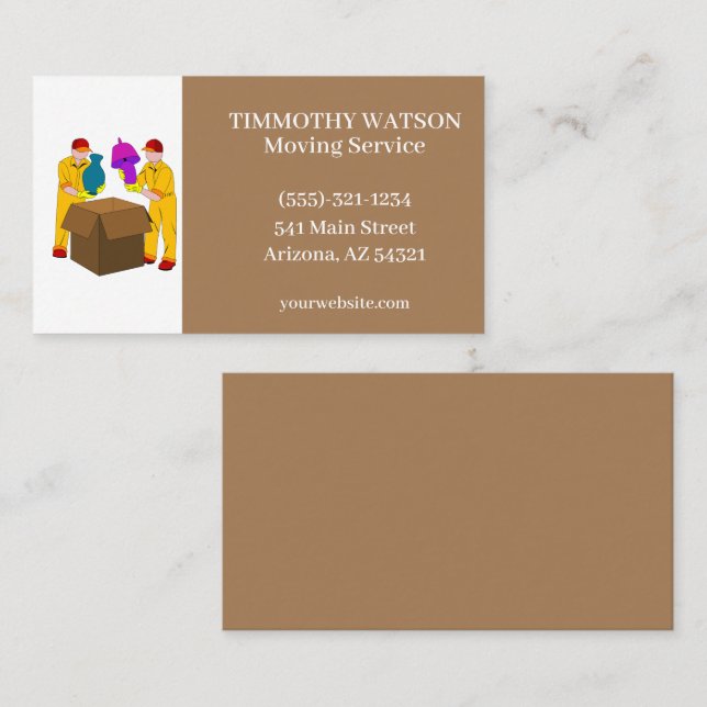 Affärskortet flytta Service Visitkort (Fram/baksida)