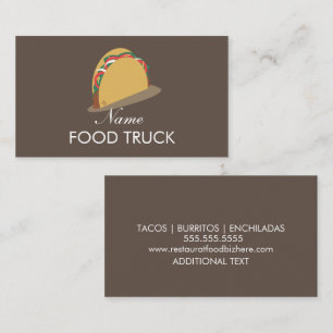 Affärskortet Food Lastbil Taco Logotyp Visitkort