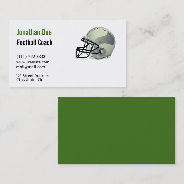 Affärskortet Football Coach Visitkort (Fram/baksida)